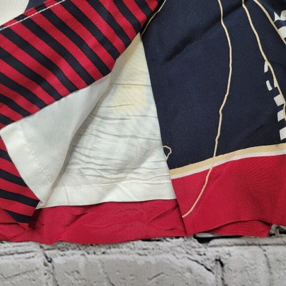 Worth 100% Silk Black White Red Straight Skirt Size 6 - Picture 8 of 13
